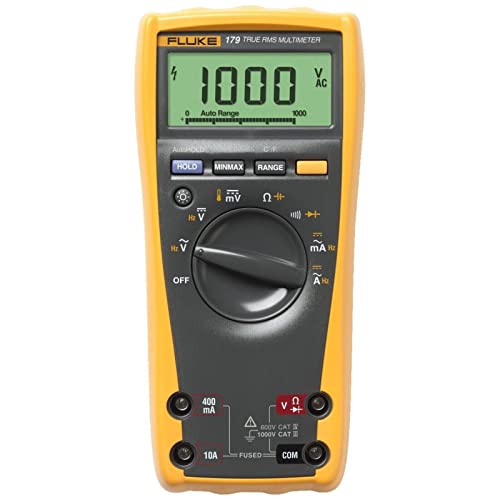 Fluke 179 Multimeter with Backlight, Includes Built-In Thermometer to Measure Temperature,...*