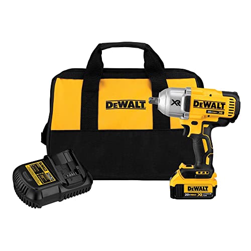 DEWALT 20V Max XR Impact Wrench Kit, Brushless, High Torque, Detent Pin Anvil, 1/2-Inch,...