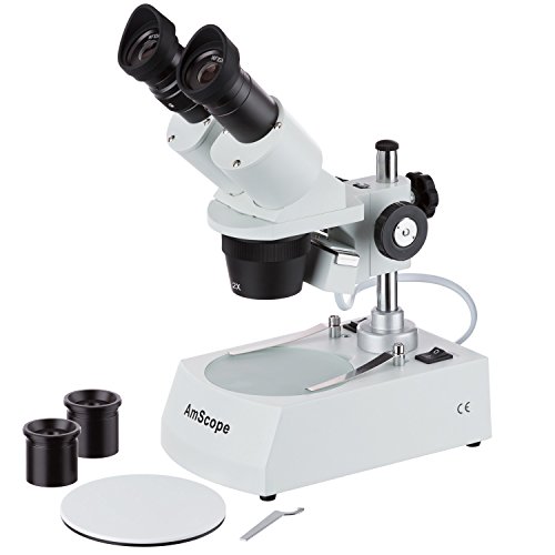 AmScope SE306R-PZ Forward Binocular Stereo Microscope, WF10x and WF20x Eyepieces, 10X-80X...