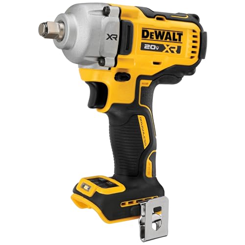 DEWALT 20V MAX Cordless Impact Wrench, 1/2' Hog Ring, Includes LED Work Light and Belt...