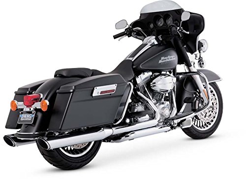 Vance & Hines 16763 Twin Slash 4 Rounds Chrome Slip On Mufflers For Harley-Davidson...