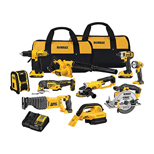 DEWALT 20V MAX Power Tool Combo Kit, 10-Tool Cordless Power Tool Set with 2 Batteries and...*