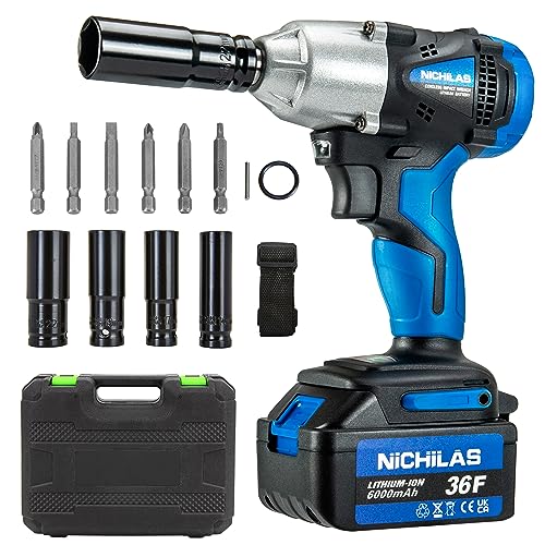 Nichilas Cordless Impact Wrench, 2 IN 1 Screwdriver Head, 21V electric power wrench, 420Nm...