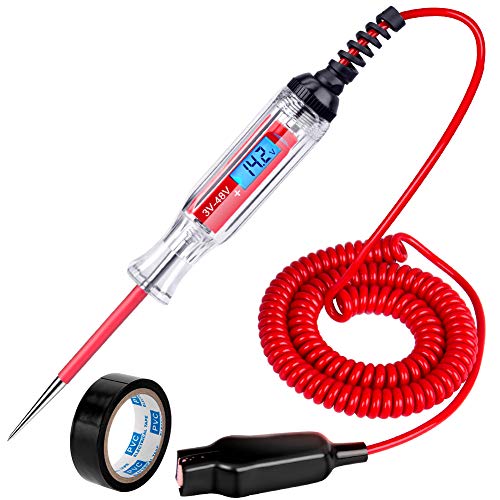 Heavy Duty 3-48V Backlit Digital LCD Circuit Tester, Test Light with 140 Inch Extended...*